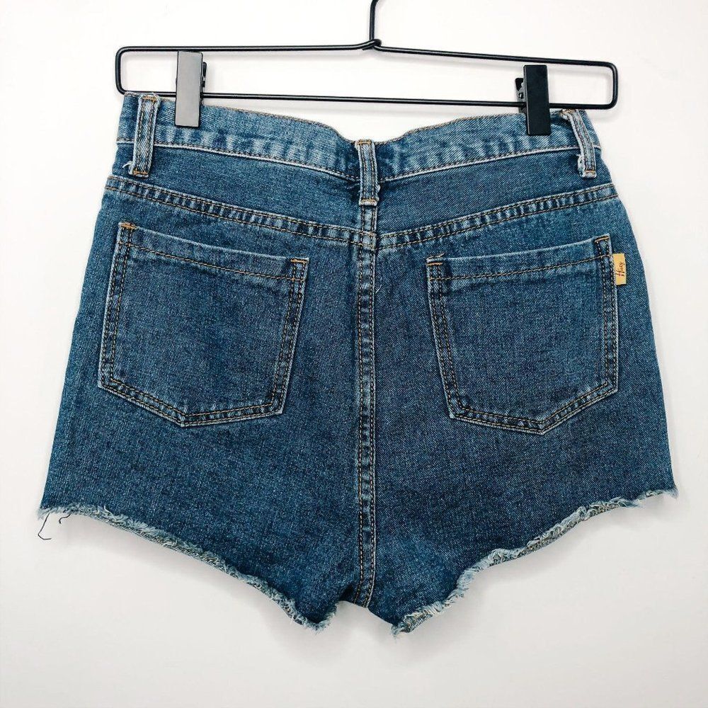 High Waisted Aztec Tribal Embroidered Jean Shorts - Picture 6 of 6